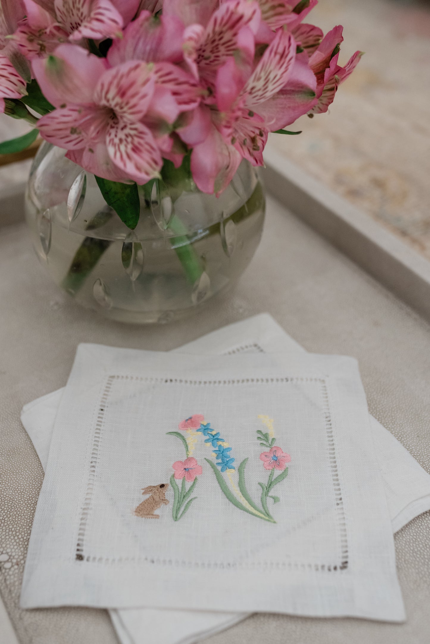 Floral Letter Cocktail Napkins