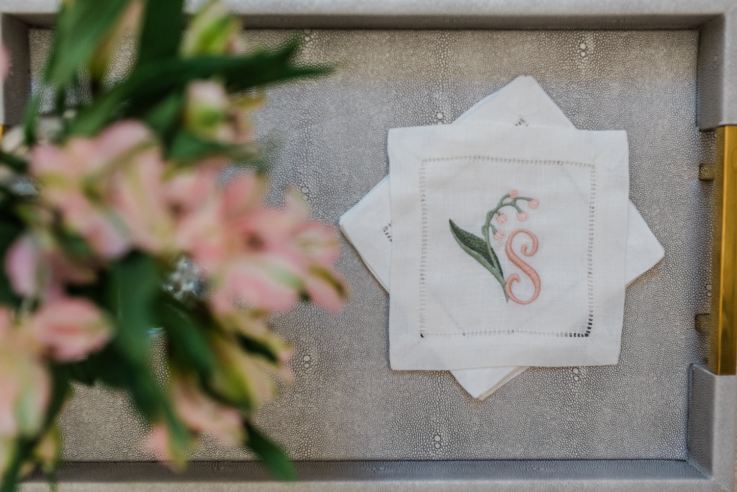 Lily of the Valley Personalized Cocktail Napkin