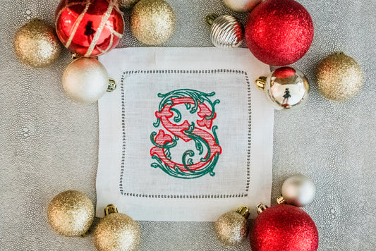 Christmas Vintage Vine Cocktail Napkin