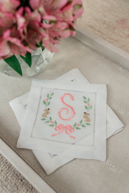 Caroline Bunny Frame Cocktail Napkin