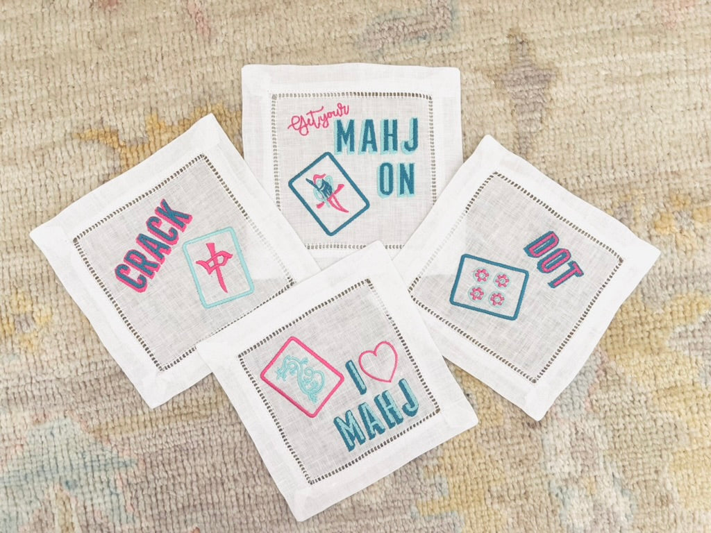 Mahjong Cocktail Napkins set of 6