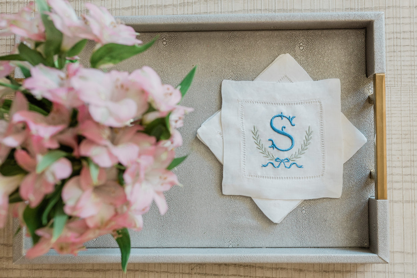 Antique Chic Monogram Cocktail Napkins